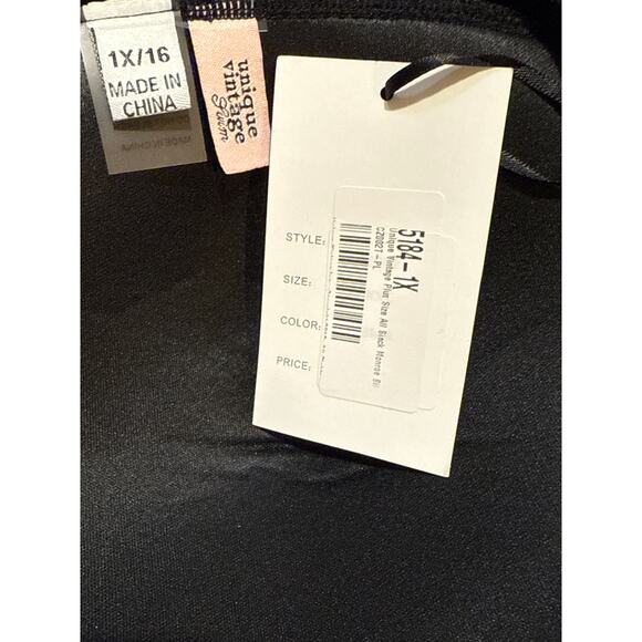 Unique Vintage Retro Black Monroe Bikini Top 1X NWT - Picture 8 of 8